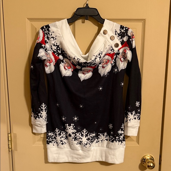 Tops - Christmas Santa and Snowflake Sweater